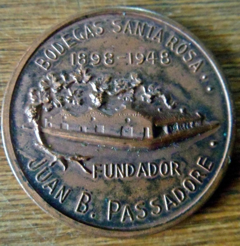 Antigua Medalla Bodegas Santa Rosa Passadore 1948 Boda Oro