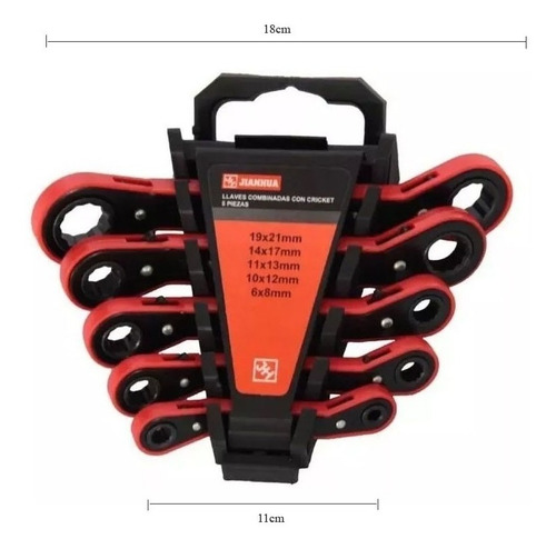 Imagen 4 de 10 de Llaves Criquet Crique X5 Combinadas + Soporte 6 A 21mm