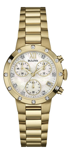 Reloj Bulova Gold De Acero Inoxidable Con Brazalete