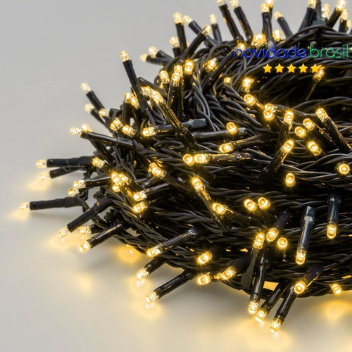 Imagem 2 de 9 de Cordão 300 Leds Prova D'água Branco Quente 30 Metros Bivolt
