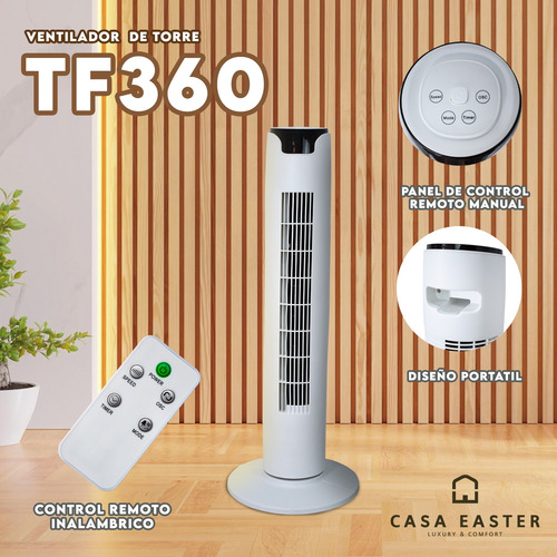 Ventilador De Torre 3 Niveles De Ventilación Y Rotación 180°
