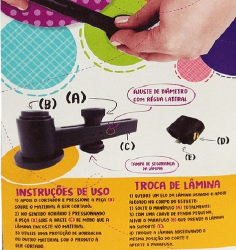 Cortador Circular Papeis E Adesivos Artesanato