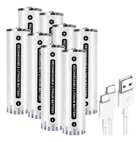 X8 Baterias Recargables Pilas Doble A Pilas Recargables Usb