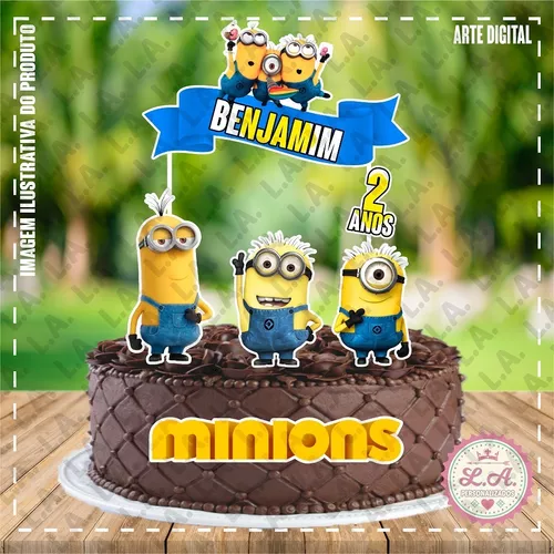 Bolo De Aniversário Em Forma De Minion. Bolo De Personagem De