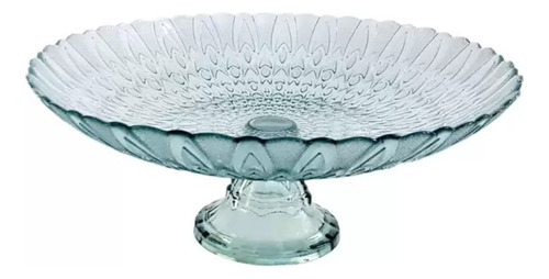 Centro De Mesa Fruteira Saladeira Com Pé De Vidro 38cm Pluma