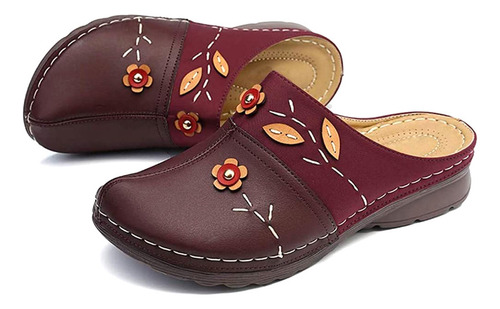Zuecos, Sandalias Con Forma De Flor, Zapatos Con Punta Cerra