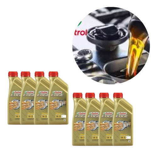 Kit 8l Oleo Castrol Edge 5w30 Ll Fiat Nissan Jeep