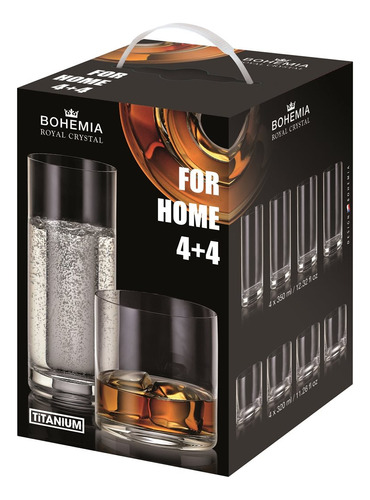 Set 8 Vasos For Home Bohemia Titanium