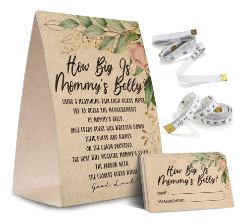 Papel Kraft How Big Is Mommy's Belly Sign,guess Size Kit