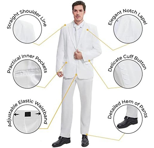 Traje Blanco Para Hombre - Traje De Halloween, Zoot Suit, Ne