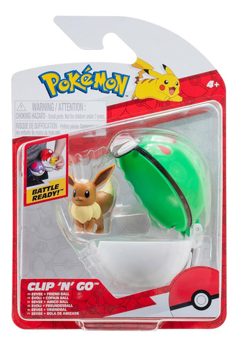 Pokemon Eevee Clip N Go Figura Pokebola (Usado)
