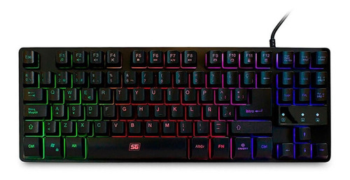 Teclado Gamer Vorago Kb-503 Qwerty Español España Color Negro Con Luz Rgb