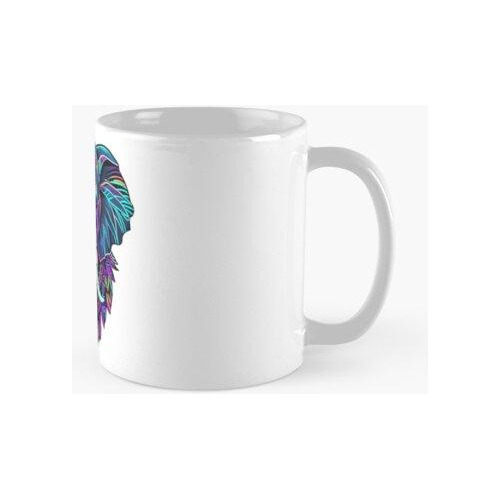 Taza Elefante Es Un Arte Psicodélico Digital, Colores Neón C