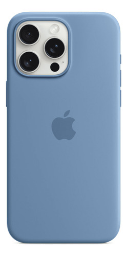 Case Silicone Magsafe Capa Iphone 15 Pro Max Azul Inverno
