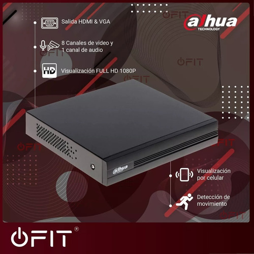 Imagen 4 de 10 de Kit Seguridad Dahua Full Hd Dvr 8ch + 4 Camaras + 1tb