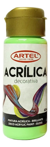 Frasco 60 Ml Pintura Acrílica Deco Neón Artel Color Neón Verde