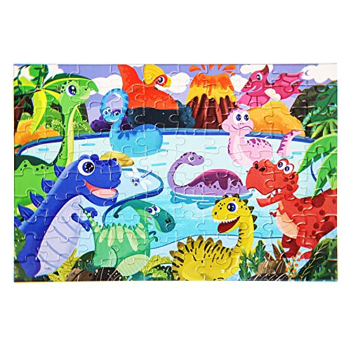 Jigsaw Puzzles For Kids, 100 Pieces Dinosaur Kids Jigsa...