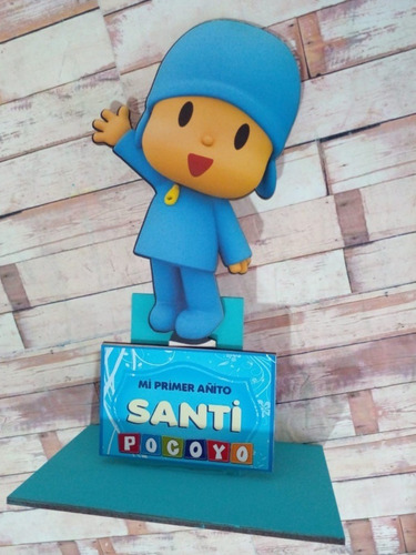 6 Centros De Mesa Souvenirs Pocoyo 2 Modelos 30cm 