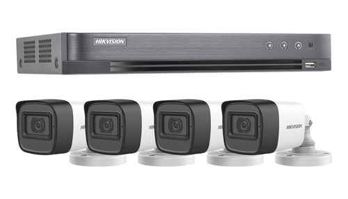 Kit Videovigilancia Dvr 4ch + 4 Cam Bala 5mp Microfono Int