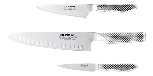 Global - Conjunto de 3 facas de aço inoxidável