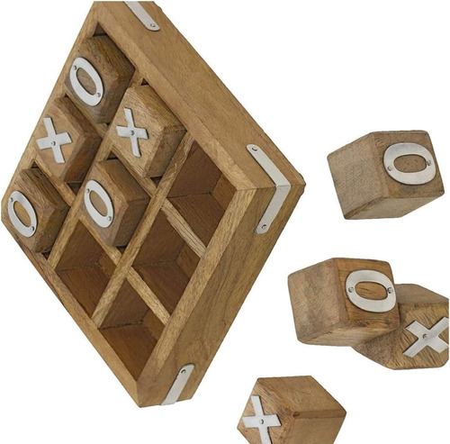 Tosqp27 Regalos Hechos A Mano Juego De Madera Tic Tac Toe - 