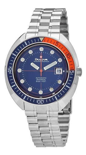 Relógio Bulova Oceanografo Masculino 96b321 Automático Azul