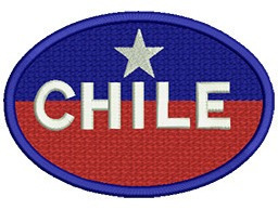 503 Parche Bordado Bandera De Chile Óvalo