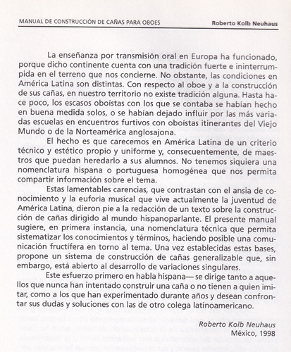 Manual De Construcción De Cañas Para Oboes.
