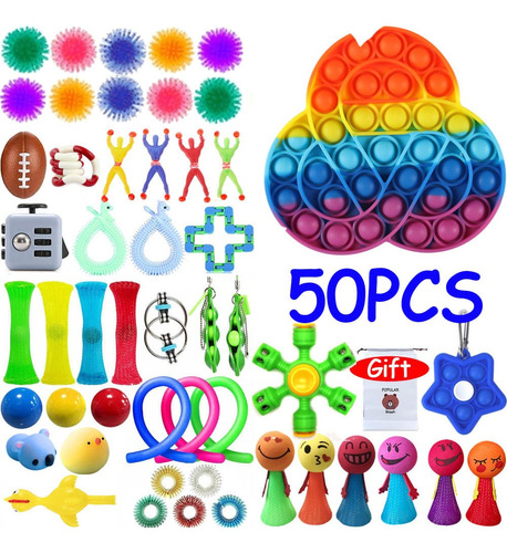 50 Piezas Fidget Toy Pop Iit Sensory Fidget Set De Juguete