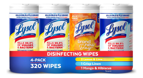 Toallitas Desinfectantes Lysol Para Limpieza Del Hogar 80 Un
