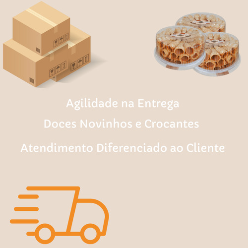 Canudo Frito Recheado C/ Doce De Leite 48 Unidades- Brendha