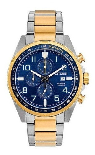 Citizen Crono Quartz Blue Dial  An3654-50l ........ Dcmstore