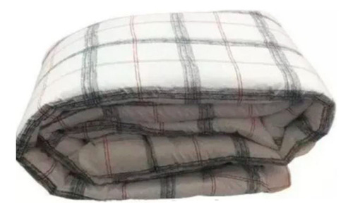 Acolchado King + 2 Almohadas De Color Estampado Diseño De La Tela Cuadros Blancos