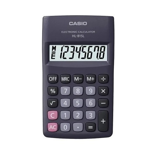 Calculadora Casio De Bolsillo/ 8 Dígitos Negra Hl-815lbk
