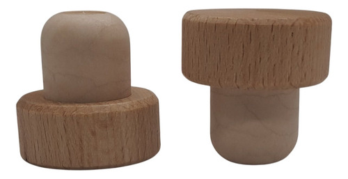 Tapon De Madera Con Corcho Sintetico Para Botella 20 Pzs
