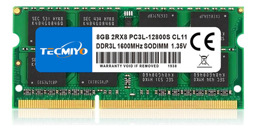 Memoria Ram Tecmiyo 8gb Ddr3l-1600 Sodimm De 1.35v/1.5v