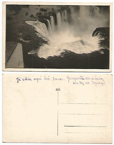Paraná Anos 30 Cartão Postal Garganta Do Diabo Foz Do Iguaçu