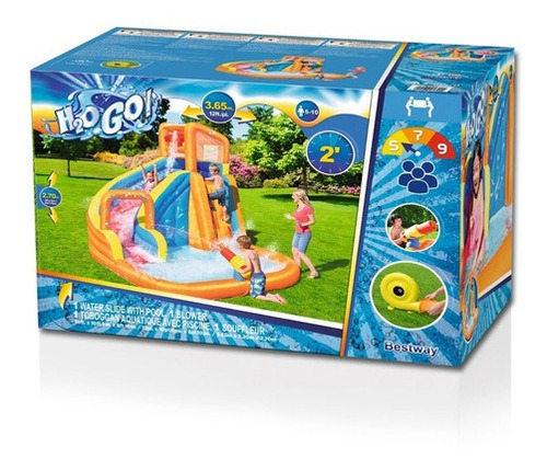 Imagen 2 de 6 de Torre Tobogán Piscina Inflable P/ Niños 2.70m C/ Inflador