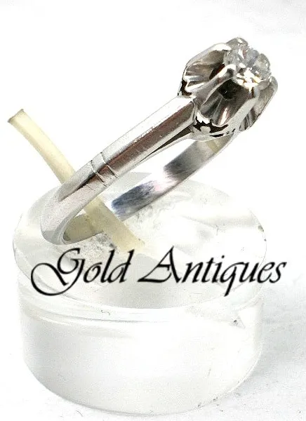 Anillo Solitario De Platino 950 Y Brillante De 0.25 Ct
