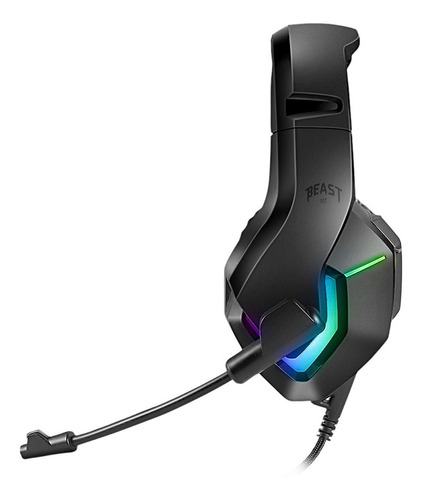 Audifono Gamer Pc Headset Muspell Tournament Hi-fi Beast Stf Color Negro Color de la luz RGB
