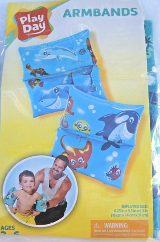 Imagen 2 de 2 de Flotador Brazos Inflable Niño Salvavida Pack 2