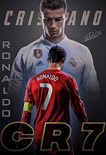 Cr7 Cristiano Ronaldo Póster Para Pared Firmado Fútbol Sopor