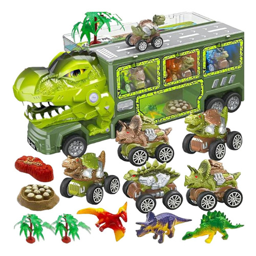 Camión Transportador De Dinosaurios Con Luces Y Sonido,