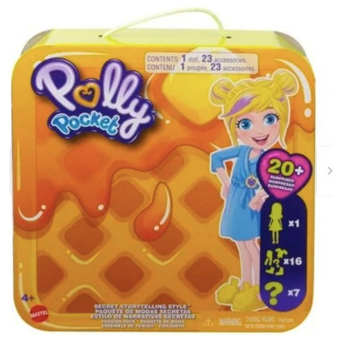 Polly Pocket Moda Secreta Waffle 1muñeca 23accesorios