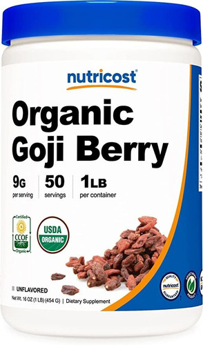Nutricost Organic Goji Berry En Polvo (1 Libra)  Certifi.