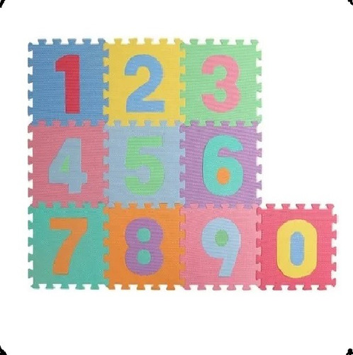 Alfombra Goma Eva Set 10 Numeros De 30x30 Bebes Y Niños 