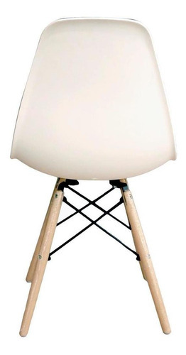Cadeira Charles Eames Branca Com Pés De Madeira 82x47cm