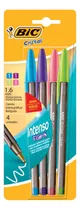 Comprar Biromes Lapiceras Bic Cristal Intenso Fashion 1.6mm X4 Tinta Celeste, Verde, Rosa, Violeta. Exterior