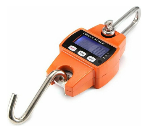Balanza 300kg Dijitales Colgantes Pantalla Lcd + 3 Pilas Aa Naranja
