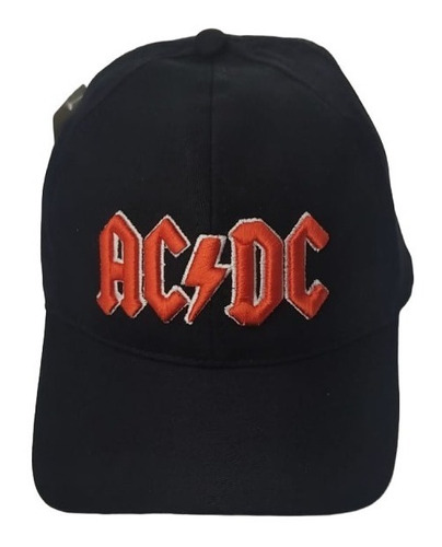 Bone Rock Ac/dc Bordado Aba Regulavel Curva Preta